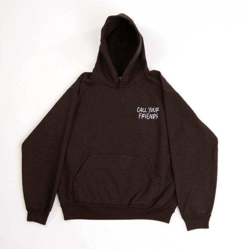 ESS Brown hoodie from callyourfriends – a sustainable, organic cotton streetwear with comfort and quality material.